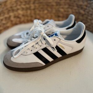 Brand New Adidas Samba White and Black Trainers
